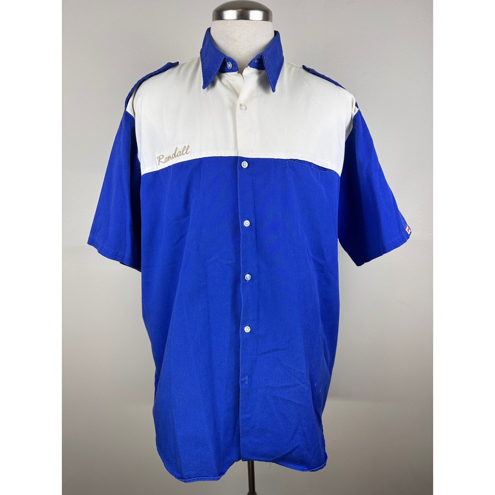 80's Simpson Racing Crew Shirt Mens XL Blue White Buz-Mor Racing USA Made
